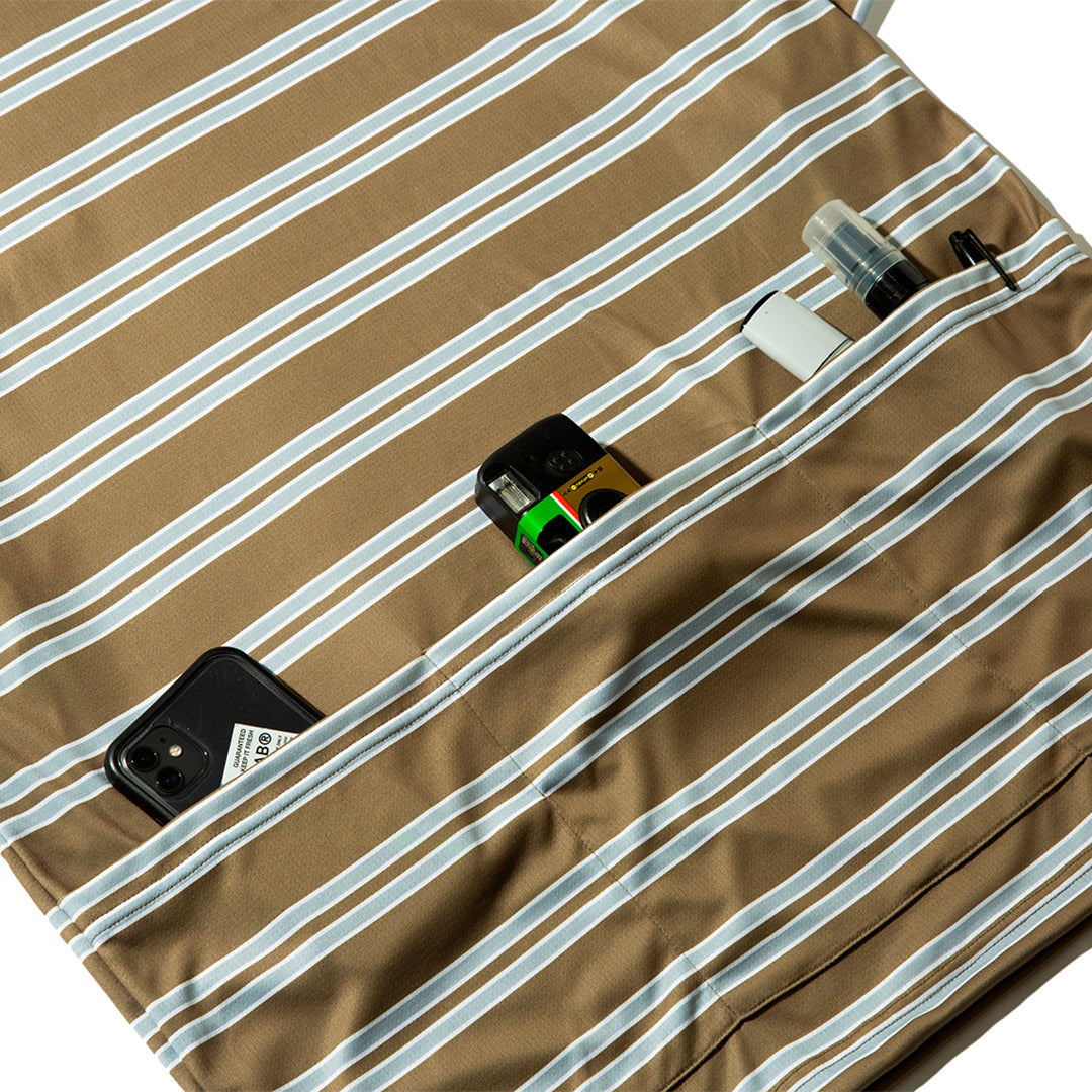 DeMarcoLab|SUPER RECORD STRIPED TEE (BEIGE)