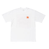 LQQKSTUDIO｜Brick Logo TEE｜WHITE/ORANGE