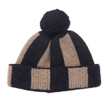 Found Feather｜Stripe Beanie｜Brown Black OS
