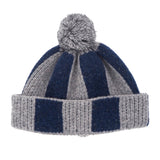 Found Feather｜Stripe Beanie｜Grey Navy OS