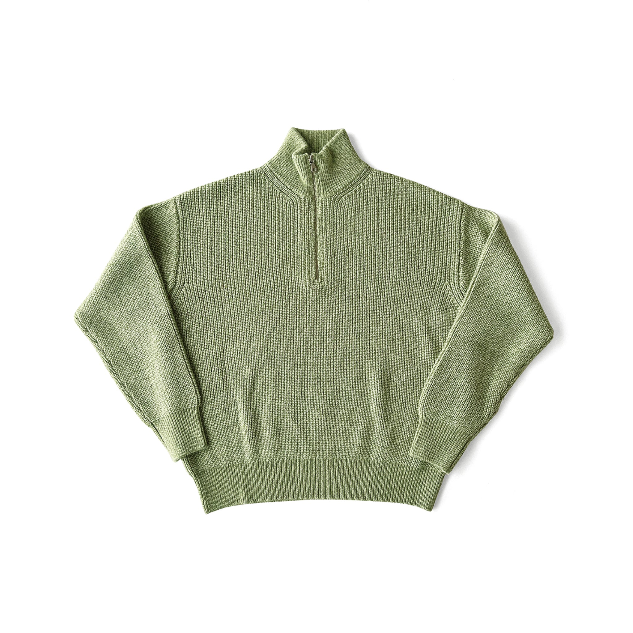 COMFORTABLE REASON｜Harf Zip Knit ｜LIME – Origin Store