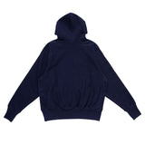 LQQKSTUDIO｜SIGNATURE SNAP FLEECE HOODIE｜NAVY