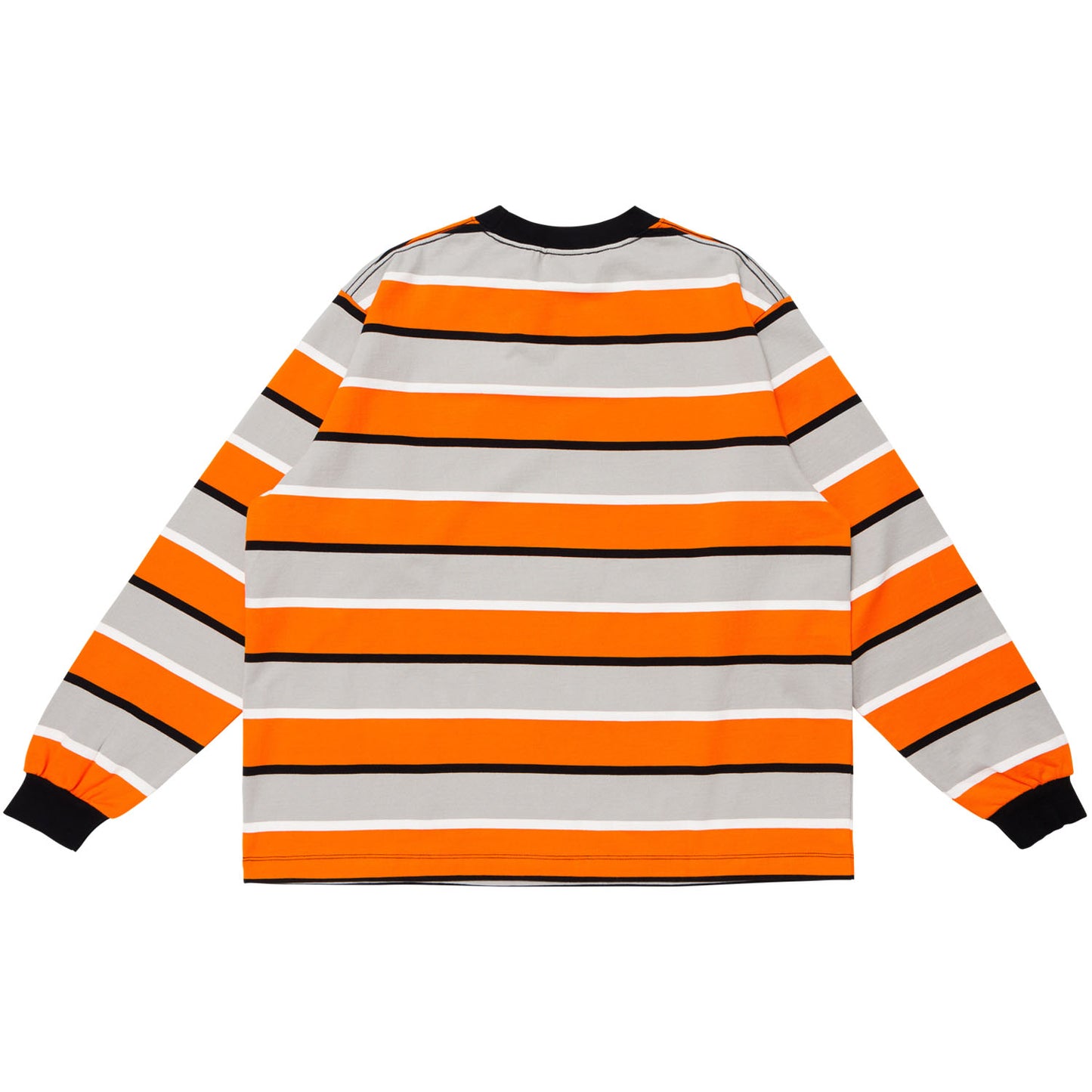 LQQKSTUDIO｜L/S RUGBY WEIGHT BORDER TEE BOX LOGO｜ORANGE