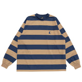 LQQKSTUDIO｜LONGSLEEVE BORDER TEE｜BROWN NAVY
