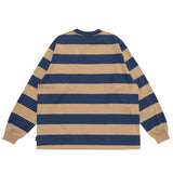 LQQKSTUDIO｜LONGSLEEVE BORDER TEE｜BROWN NAVY