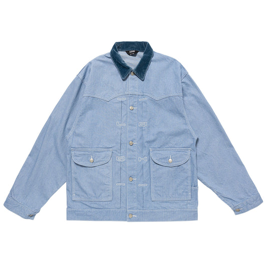 LQQK STUDIO｜EMBOSSED DENIM JACKET｜LIGHT BLUE