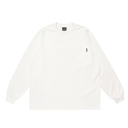 LQQK STUDIO｜L/S RUGBY WEIGHT POCKET TEE｜WHITE