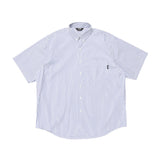 LQQK STUDIO｜S/S BUTTON DOWN SHIRT｜WHITE x BLUE STRIPE