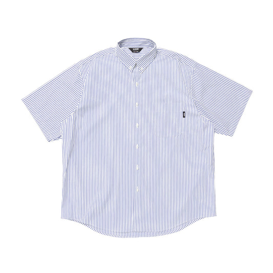 LQQK STUDIO｜S/S BUTTON DOWN SHIRT｜WHITE x BLUE STRIPE