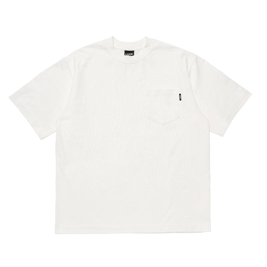 LQQK STUDIO｜S/S RUGBY WEIGHT POKCET TEE｜WHITE