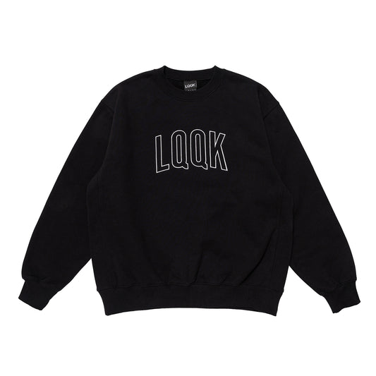 LQQK STUDIO|PINTUCK CREWNECK|BLACK