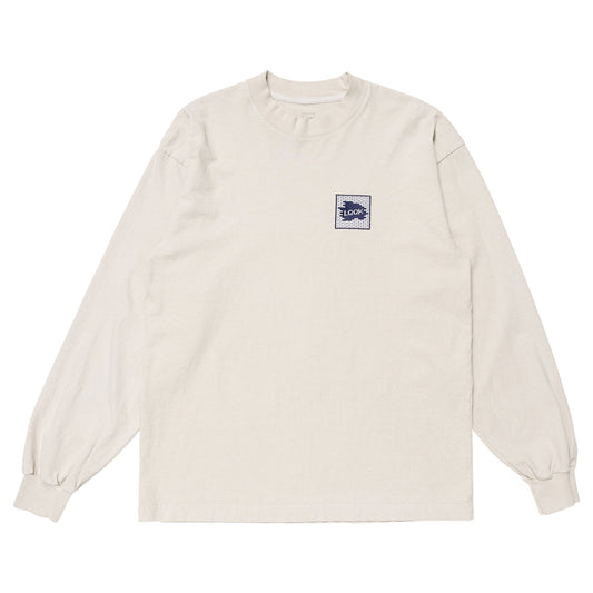 LQQKSTUDIO｜LONGSLEEVE BRICK LOGO｜STONE