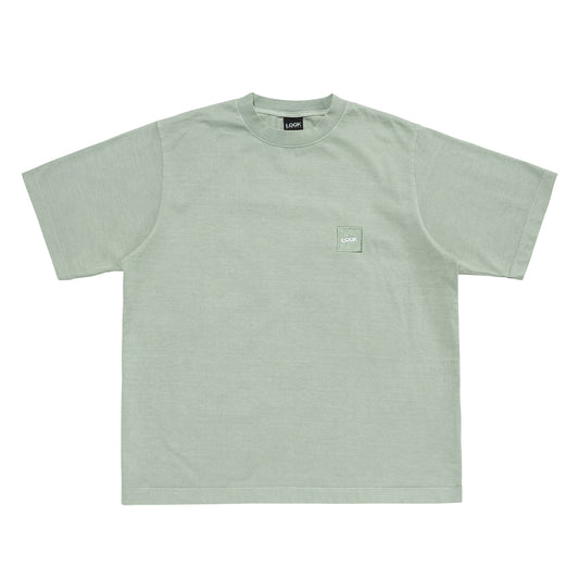 LQQKSTUDIO｜PIGMENT WASHED TEE｜WASHED GREEN