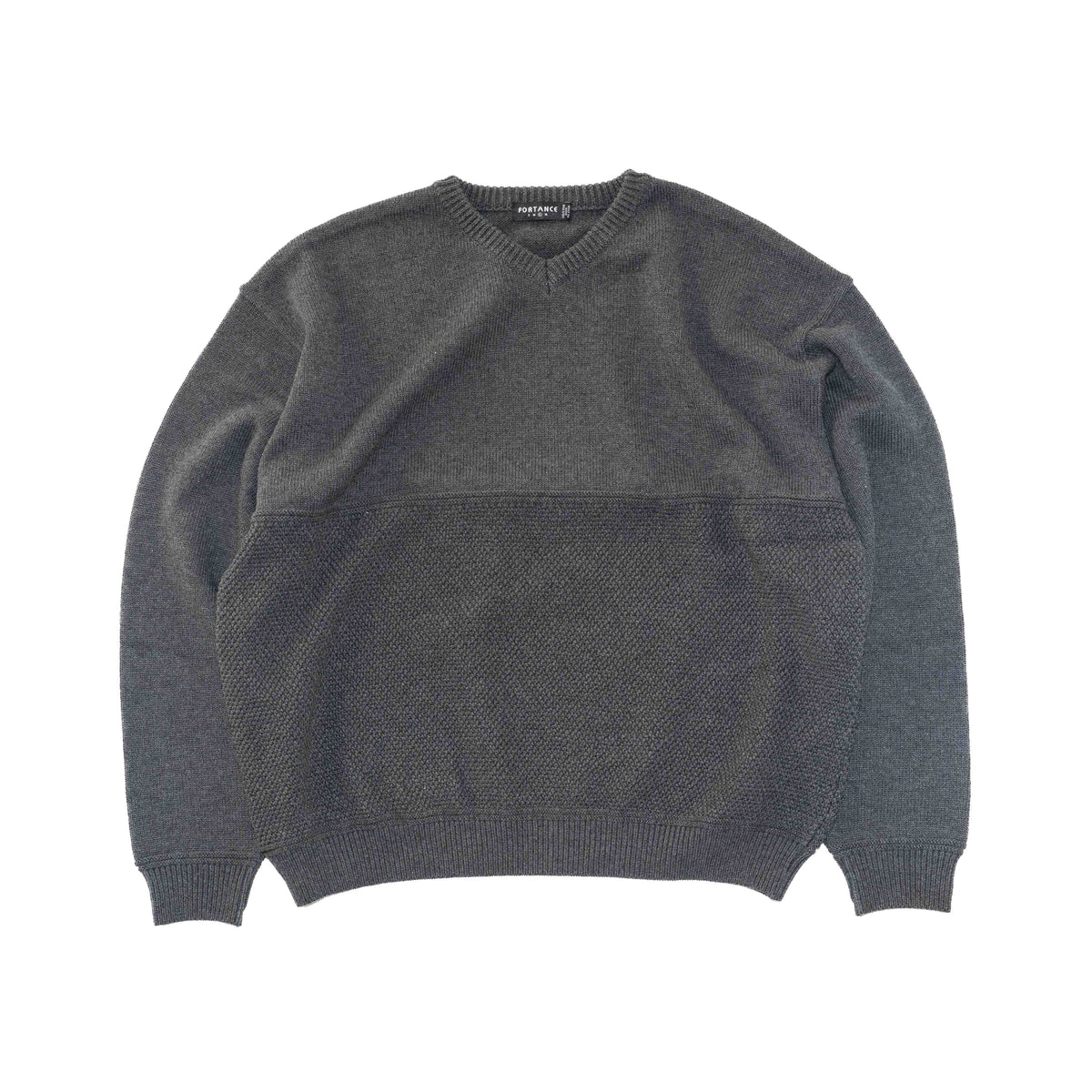 PORTANCE｜COTTON KANOKO V-KNIT｜CHARCOAL – Origin Store