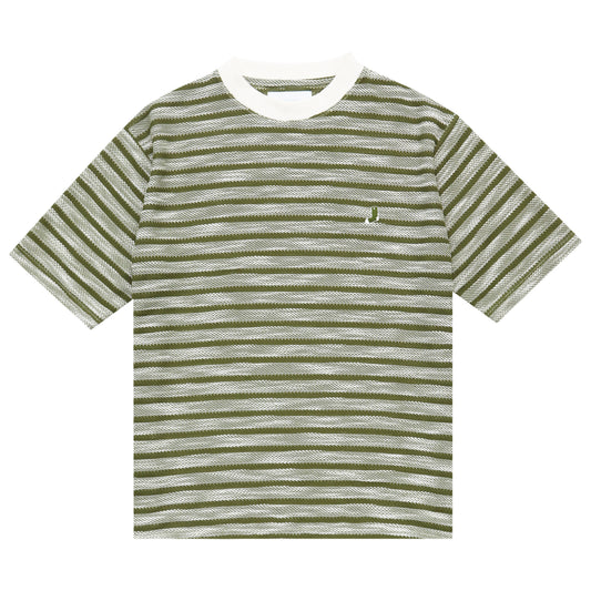 Whimsy|Slub Knit Border Tee|Khaki