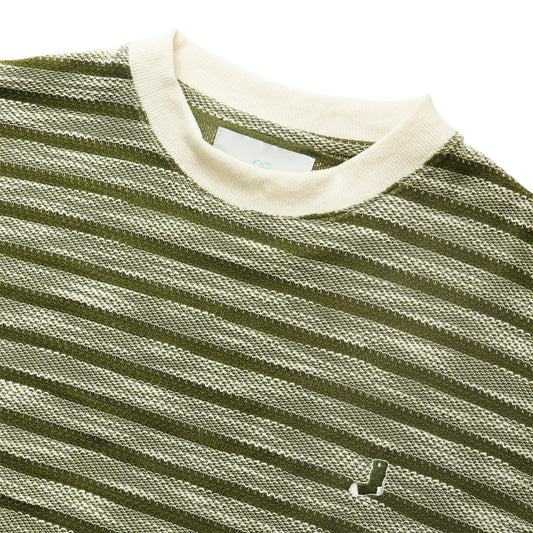 Whimsy|Slub Knit Border Tee|Khaki