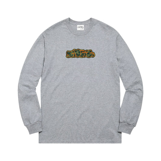 Sneeze Magazine｜Camo Logo LONG SLEEVE T-SHIRTS｜HEATHER GREY