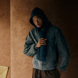 COMFORTABLEREASON｜Wool Hood Scarf｜ASH BLUE