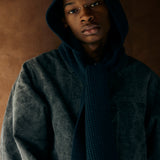 COMFORTABLEREASON｜Wool Hood Scarf｜ASH BLUE