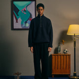 COMFORTABLE REASON｜Harf Zip Knit ｜NAVY