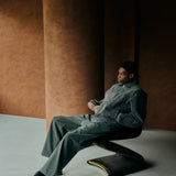COMFORTABLEREASON｜Grid Cord Slacks｜SMOG GREEN