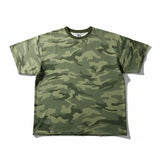 COMFORTABLE REASON｜Pigment Dyed Melt Camo Tee｜OLIVE