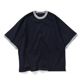 PORTANCE｜C/MESH RINGER TEE｜NAVY
