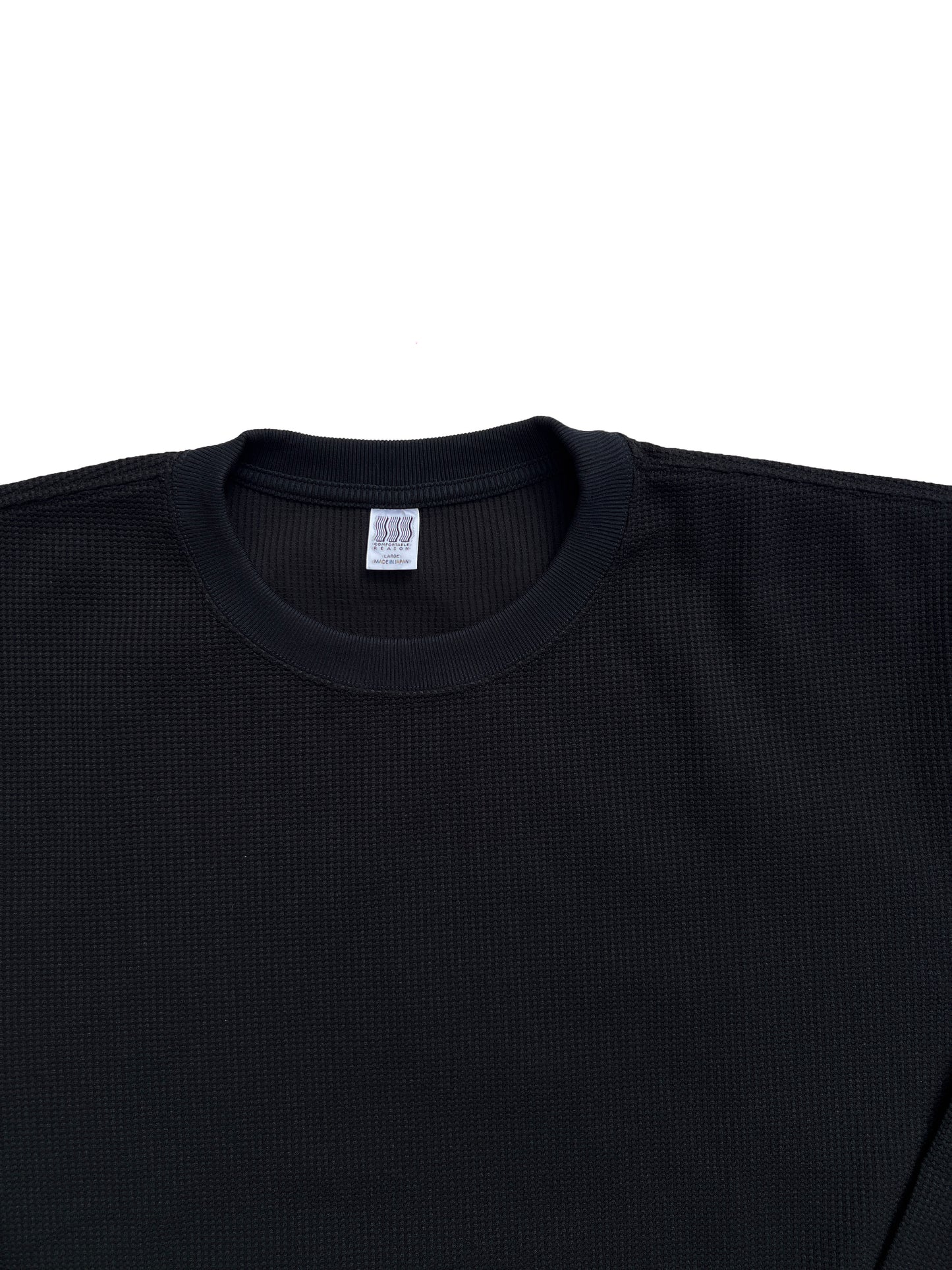 COMFORTABLE REASON｜Poly Waffle Sweat ｜BLACK